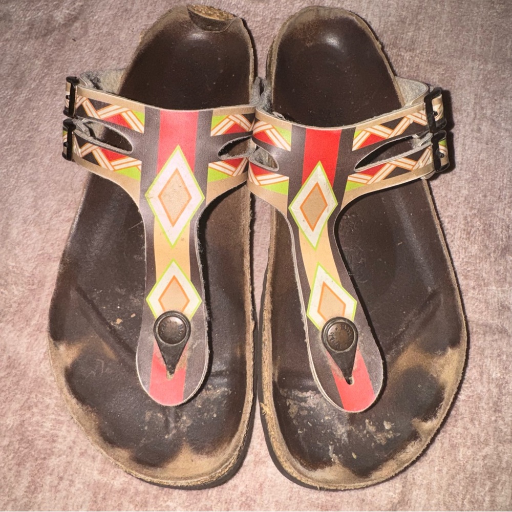Aztec Print Birkis Birkenstocks Size 8 or 39